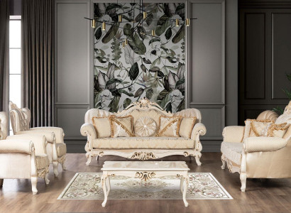 Beige sofa set set 4 pieces. Sofa Set Couch Upholstery Furniture Classic Sofas Velvet